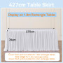 NSSONBEN Blanche Polyester Jupe de Table Blanc Polyester Jupe de Table Maille Moelleux Table de Plinthe pour la fête, Mariage fê