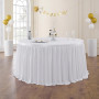 NSSONBEN Blanche Polyester Jupe de Table Blanc Polyester Jupe de Table Maille Moelleux Table de Plinthe pour la fête, Mariage fê