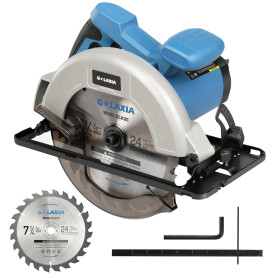 G LAXIA Scie Circulaire 1400W, Scie Circulaire pour le bois, 6000 RPM, Profondeur de Coupe Max: 62 mm (90°) et 48 mm (45°), mote