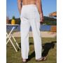 YAOBAOLE Pantalon Homme Lin Et Coton Décontracté Pantalon Toile Été Pantalons Yoga Homme Léger Taille Elastique