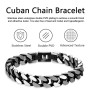 LUCKY2+7 Bracelet Homme-Chaîne cubaine bracelets pour homme Acier Inoxydable