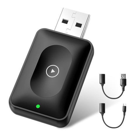 DEALAZOT Adaptateur CarPlay sans Fil Plug & Play pour iPhone – Convertit Le Filaire en sans Fil, Compatible USB/Type-C, pour Véh