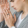 JEROOT Titan Magnetischer Ringe, 8mm Schwarz Magnetring Herren Damen, Therapeutischer Magnetische Rings Polierter Lifestyle-Ring