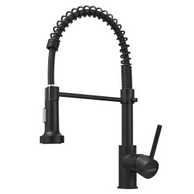 STANEW Robinet Cuisine,Mitigeur Cuisine avec Douchette Extractible Pivotant à 360,Double Mode de Pulvérisation(Noir)