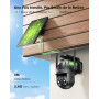 YESYAMO 2PCS 2K Camera Surveillance WiFi Exterieure sans Fil Solaire, 2.4GHz Camera Exterieur Solaire avec Panneau Solaire, 360°