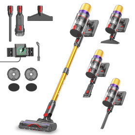 Aodebiao V16 Aspirateur Balai sans Fil 55Kpa/600W/80Mins, Aspirateur sans Fil Puissant, Écrans Tactiles LED, Mode Automatique, B
