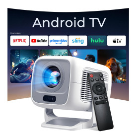 [Apps Intégrées | Native 4K FHD 1080P] 12000 Lumens Vidéoprojecteur avec WiFi 6 et Bluetooth 5.4 Mini Projecteur Rotation 270° A