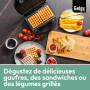 Gadgy Gaufrier | Appareil Croque Monsieur 3 in 1 | Gauffrier Multifonctions | Plaques Détachables 3 en 1 l Avec Poignée Cool Tou