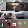 Caméra embarquée sans fil 10,26" - Rotation à 360° - 4K - Pour voiture Android - Récepteur audio stéréo de voiture - Avec caméra