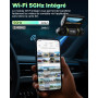 LAMTTO 360 Degrés Dashcam Voiture Avant Arrière 4 Canaux Camera Embarquée Contrôle de l'application Wi-FI 5G Surveillance du Sta