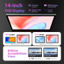LEVIRTU Tablette 14 Pouces Android 14 Tablets, 256GB ROM(Expand to 2TB), 36GB(12+24) RAM, Octa-Core 2.0GHz,11580mAh Battery, 200