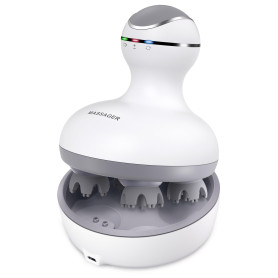 Rybozen Masseur de Tête électrique Cuir Chevelu Masseur Portatif à Main 4 Têtes avec 84 Nœuds, Masseur Rechargeable étanche