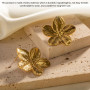 Boucles d’oreilles en or pour femmes, clou de fleurs, boucle vintage