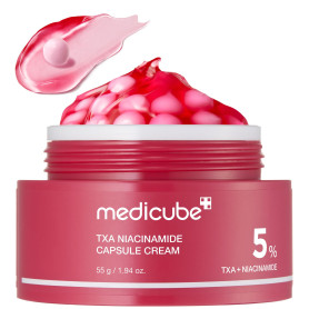 medicube TXA+Niacinamide Capsule Cream comme prochaine étape pour le soin après les taches, Ultimate Dual Radiance Moisturizant,