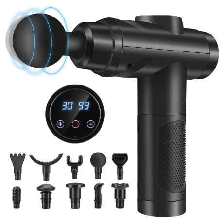 Pistolet De Massage, Pistolet Massage Pistolet Massage Musculaire Massage Gun 30 Vitesses Avec écran Lcd 10 Embouts Pour Dos épa