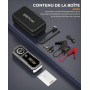 BRPOM Booster Batterie avec Compresseur, 8000A Démarreur Batterie Voiture, 160PSI Gonfleur de Pneus, 12V Jump Starter, Tout Gaz 