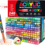 WOGOPRO 240 Couleurs Feutre Acrylique, Marqueur Acrylique, Liquide Direct Acrylic Paint Marker, Stylo Acrylic pour Coloriage, Ca