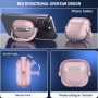 R-Fun pour Étui AirPods 4 avec Verrouillage Sécurisé & Kit De Nettoyage, Coque Protectrice Anti-Choc Anti-Chute pour Casque Audi