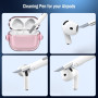 R-Fun pour Étui AirPods 4 avec Verrouillage Sécurisé & Kit De Nettoyage, Coque Protectrice Anti-Choc Anti-Chute pour Casque Audi