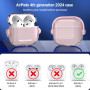 R-Fun pour Étui AirPods 4 avec Verrouillage Sécurisé & Kit De Nettoyage, Coque Protectrice Anti-Choc Anti-Chute pour Casque Audi