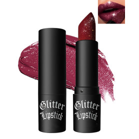 Rouge à Lèvres Mat Pailleté Métallique-Très Pigmenté et Chatoyante Rouge Lip Gloss, Brillant Rouges à Lèvres Longue Tenue Résist