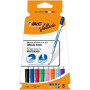 BIC Velleda 1721 Feutres Effaçables A Sec à Pointe Fine pour Tableau Blanc – Couleurs assorties, Pack Carton de 8