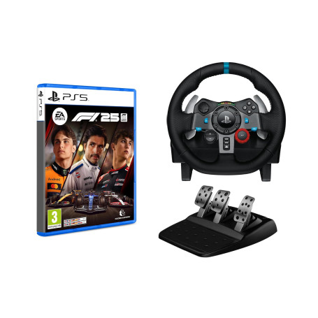 Logitech G G29 Driving Force volant de course et pédales + EA SPORTS F1 25 Standard Edition PS5 - retour de force réaliste, pale
