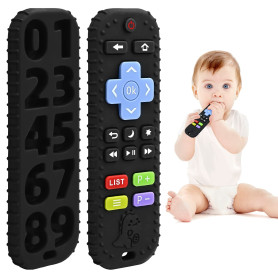 Soulagement des Dentition Jouet pour Bébés 3-6 12 Mois Cadeaux, Télécommande en Jouets de Bain en Silicone pour 3 6 9 Mois Autis