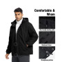 Zoofly Veste Homme Hiver Coupe-Vent Manteau Ski Homme Poches Zippées Veste Imperméable Chaud Doublure Polaire Veste De Montagne 