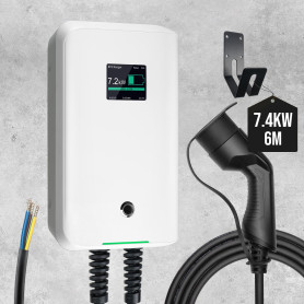 Morec 7kw ev Chargeur Monophasé Type 2 32A Station de Charge EU Standard wallbox IEC 62196-2 avec câble d'alimentation pour boît