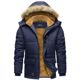 TACVASEN Homme Veste Homme Hiver Décontracté Veste Homme Coupe-vent Veste Homme Chaude Veste Homme Polaire Parka Capuche