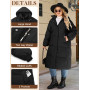Tuopuda Doudoune Femme Manteau Longue d'hiver Imperméable Hiver Chaud Veste Matelassee Parka à Capuche Manteau Outercoat avec Po