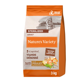 Nature's Variety Selected - Croquettes pour Chats Adultes Stérilisés - Sans céréales - avec du Poulet élevé en plein air déssoss