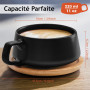 MIAMIO - 4 x 320 ml tasses à café/set de tasses et soucoupes/tasses à café en grès élégantes et modernes - Set Luxe collection 4