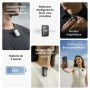 Émetteur DJI Mic 2 (Shadow Black), Microphone sans Fil avec Réduction Intelligente du Bruit, Enregistrement Interne de 14 Heures