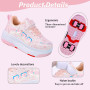 Hearda Chaussure a Roulette Fille Garcon, 2 en 1 Mode Chaussures a roulettes Retractable Enfants avec 4 Basket Roller, Extérieur