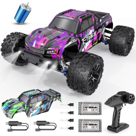 HAIBOXING Voiture télécommandée 1:18 sans balais, voiture RC 4WD 48 + km/h, haute vitesse, 2,4 GHz, voiture de course tout terra