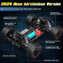 HAIBOXING Voiture télécommandée 1:18 sans balais, voiture RC 4WD 48 + km/h, haute vitesse, 2,4 GHz, voiture de course tout terra