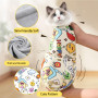 Sac de Toilettage pour Chat, Auto-Adhésive Sac de Contention Chat, Couverture Anti-Morsures et Anti-Griffures avec Motif Graffit