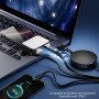 Qreninv Chargeur Multi Embout Rétractable 3 en 1,6A 1,1M avec USB C, Micro USB et Port Phone pour Phone 16/15/13, Tablette, Gala