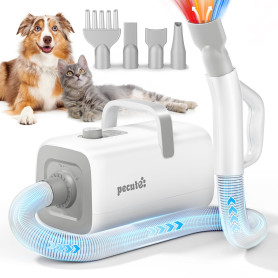 Pecute Pulseur pour Chien Caniche avec Modes de Cycle Chaud et Froid, Sèche-Cheveux pour Chien, Professionnelle Souffleur pour C