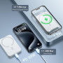 Batterie Externe Magnétique Power Bank sans Fil 5000mAh, PD 20W Charge Rapide Power Bank avec USB-C Entrée Chargeur Portable