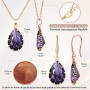Linawe Ensemble de bijoux, bijoux de mariée, bijoux de mariage, bijoux de mariée, boucles d'oreilles suspendues et pendentifs, c