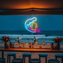 Lxmoneon Enseigne lumineuse néon Capybara surfant enseignes lumineuses LED en forme d'animal mignon pour chambre d'enfant, veill