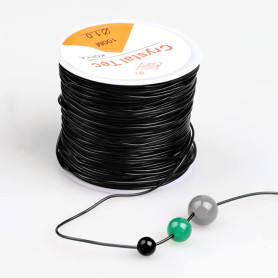 Fils de Perles Élastiques 100M Fil Elastique pour Bracelet 1.0mm Fil Extensible Élastique Noir pour Fabrication de Bracelet Bijo
