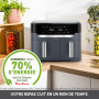 Moulinex Dual Easy Fry XXL, air fryer 2 tiroirs, jusqu'à 10personnes, 7programmes prédéfinis, EZ942BF0, Gris Foncé