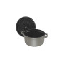 STAUB Cocotte en Fonte Émaillée avec Couvercle, Tous feux dont induction, 4 personnes, Ronde, 24 cm, 3,80 L, 5 kg, Gris Graphite
