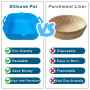 Silicone Air Fryer, 2 Pièces Moule Air Fryer, 20cm Moule Silicone air Fryer, Réutilisable Plat Silicone air Fryer, Air Fryer Sil