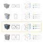 Emuca - Poubelles avec Fixation inférieure pour la Cuisine, 2 poubelles de Recyclage Amovibles de 20 L, capacité Totale 40 L (2 