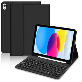 Lielax Coque Clavier pour iPad A16 11ème Génération 11 Pouces 2025/10ème Génération 10.9 Pouces 2022, AZERTY Layout Clavier Étui